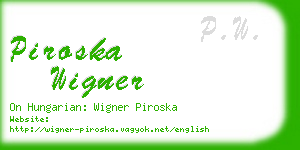 piroska wigner business card